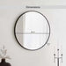 Stanley Metal Wall Mirror Dia 80cm - Black Pan Home