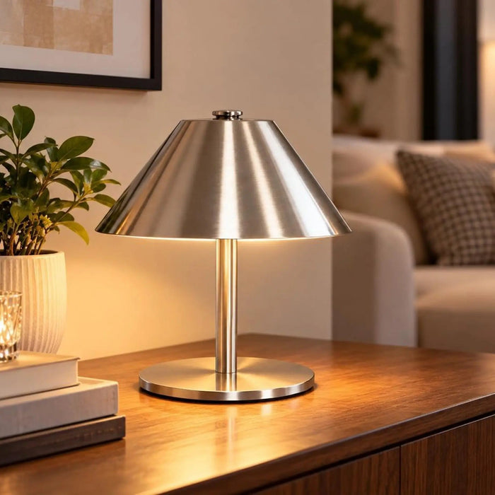 Portable LED Table Lamp,Touch Control, Rechargeable, 14 cm For Home Office Resturant Decor