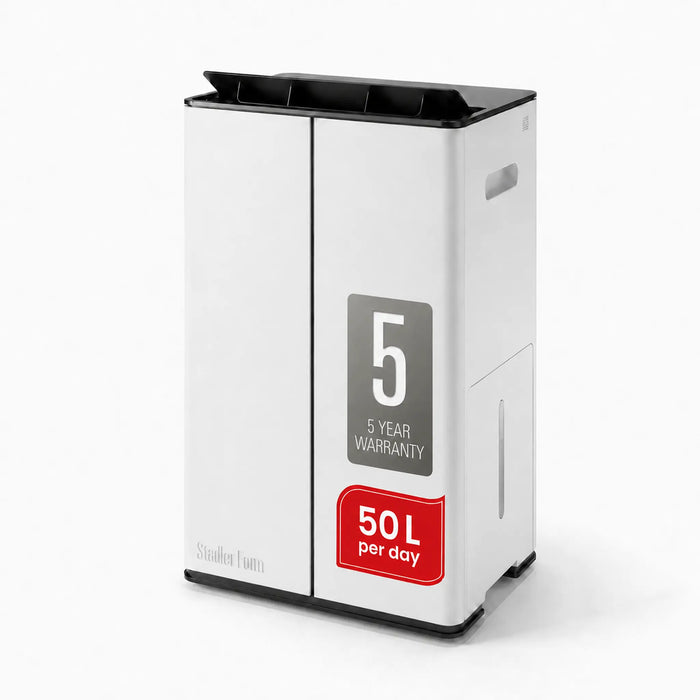 Stadler Form 50L Lukas Pro Dehumidifier and Air Purifier, 24 Hours Dehumidification, for Large Rooms up to 175 m², Auto Mode, Air Purification Mode, HEPA Filter, WiFi, Quiet, 5 Years Warranty