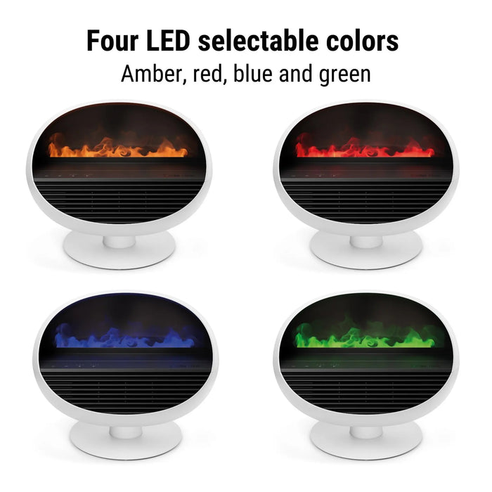 Stadler Form Erik Fan Heater Aroma Diffuser & Electric Fireplace 3-in-1 Swiss Design Fireplace Effect 4 Colours Led Remote Control Efficient Temperature Control White 2 Years Warranty + Local Support