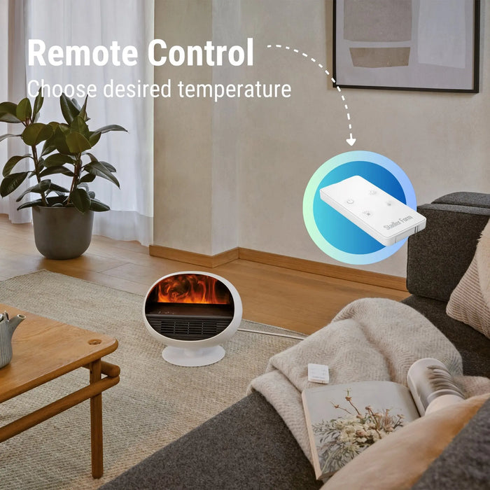Stadler Form Erik Fan Heater Aroma Diffuser & Electric Fireplace 3-in-1 Swiss Design Fireplace Effect 4 Colours Led Remote Control Efficient Temperature Control White 2 Years Warranty + Local Support