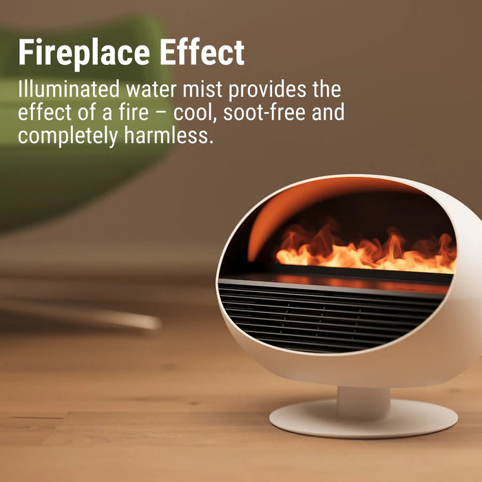 Stadler Form Erik Fan Heater Aroma Diffuser & Electric Fireplace 3-in-1 Swiss Design Fireplace Effect 4 Colours Led Remote Control Efficient Temperature Control White 2 Years Warranty + Local Support