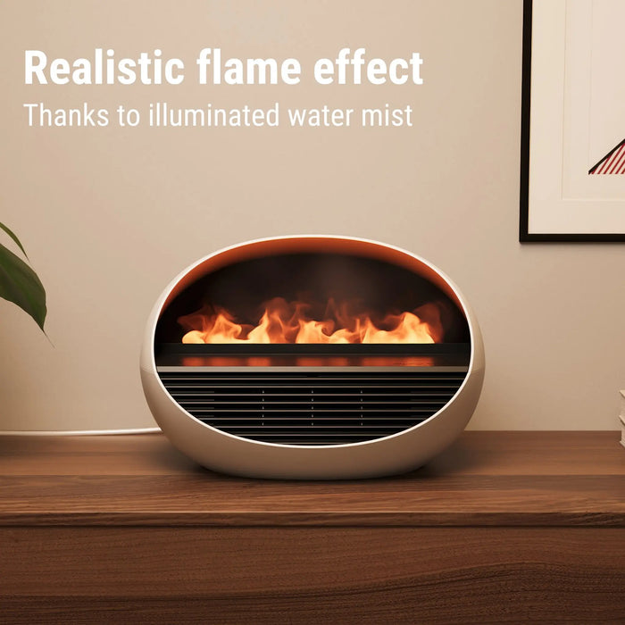 Stadler Form Erik Fan Heater Aroma Diffuser & Electric Fireplace 3-in-1 Swiss Design Fireplace Effect 4 Colours Led Remote Control Efficient Temperature Control White 2 Years Warranty + Local Support