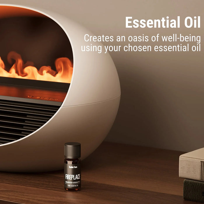 Stadler Form Erik Fan Heater Aroma Diffuser & Electric Fireplace 3-in-1 Swiss Design Fireplace Effect 4 Colours Led Remote Control Efficient Temperature Control White 2 Years Warranty + Local Support