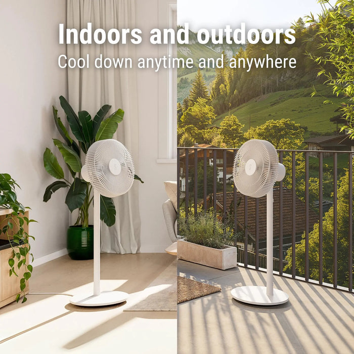 Stadler Form Finn Mobile Swiss Design Floor & Table Fan, White– Remote Control, 8 Speeds, 1-8H Timer, Swivel Function, Up to 7H Cordless Battery, Quiet, 2-Year Warranty + Local Support
