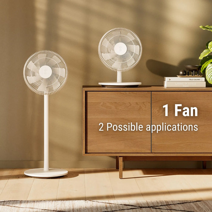 Stadler Form Finn Mobile Swiss Design Floor & Table Fan, White– Remote Control, 8 Speeds, 1-8H Timer, Swivel Function, Up to 7H Cordless Battery, Quiet, 2-Year Warranty + Local Support