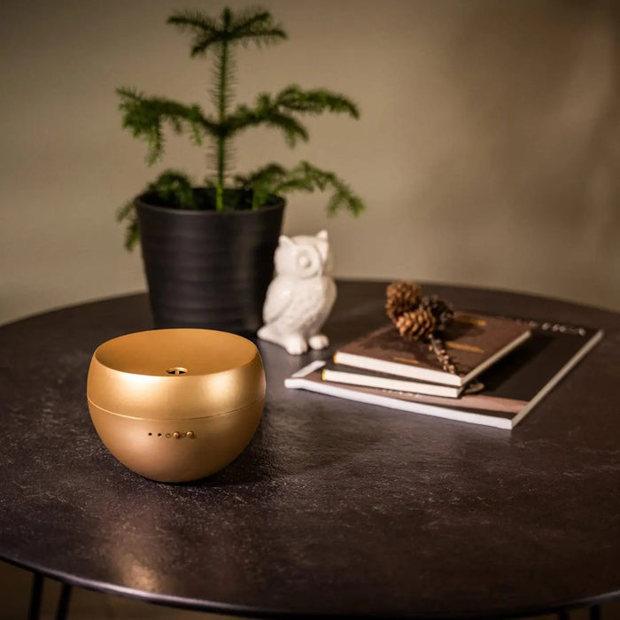 Stadler Form Jasmine Swiss Design Aroma Diffuser Gold Finish – Ultrasonic Mist, Limited Edition, Interval Mode, Up to 24H Runtime, Auto Shut-Off, 2-Year Warranty + Local Support