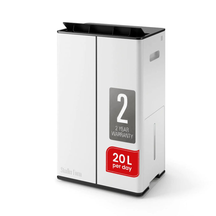 Stadler Form Lukas Dehumidifier 20L, Auto Mode, 24 Hours Dehumidification for Large Rooms up to 70 m², Optional Air Purification, WiFi Control, Quick Laundry Drying Mode, Silent, 2 Years Warranty