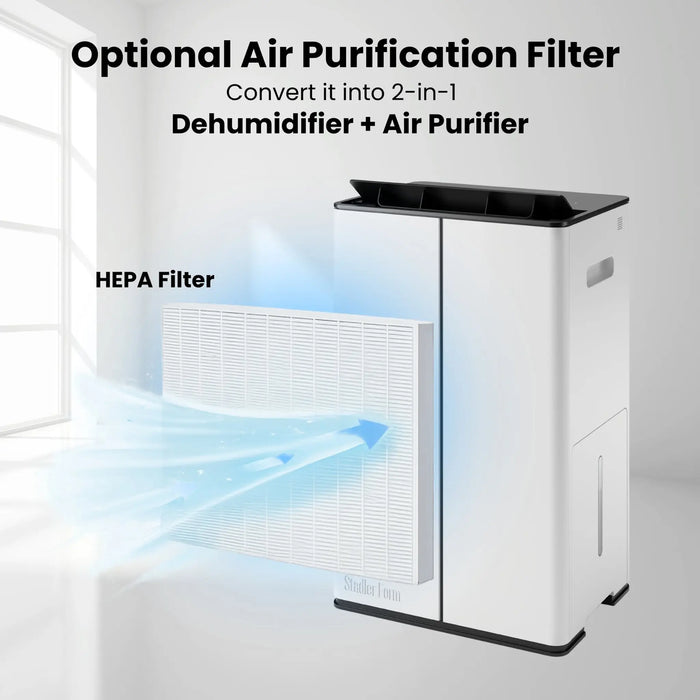 Stadler Form Lukas Dehumidifier 20L, Auto Mode, 24 Hours Dehumidification for Large Rooms up to 70 m², Optional Air Purification, WiFi Control, Quick Laundry Drying Mode, Silent, 2 Years Warranty