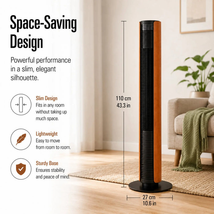 Stadler Form Peter Leatherette Swiss Design Column Fan Timer, Oscillation, Remote Control 6 Speed Levels Leatherette, Low Energy Consumption, 2-Year Warranty by Manufacturer + Local Support