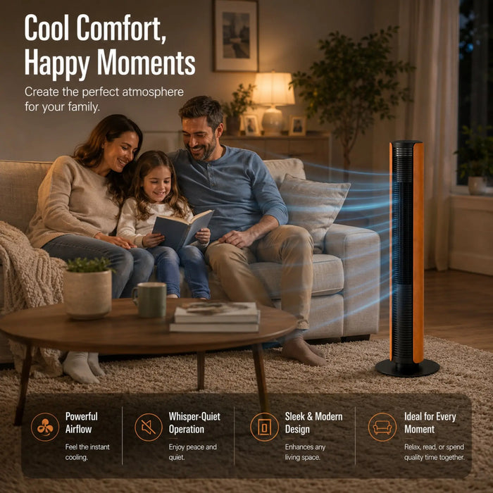 Stadler Form Peter Leatherette Swiss Design Column Fan Timer, Oscillation, Remote Control 6 Speed Levels Leatherette, Low Energy Consumption, 2-Year Warranty by Manufacturer + Local Support