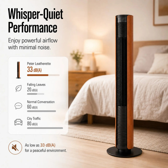 Stadler Form Peter Leatherette Swiss Design Column Fan Timer, Oscillation, Remote Control 6 Speed Levels Leatherette, Low Energy Consumption, 2-Year Warranty by Manufacturer + Local Support