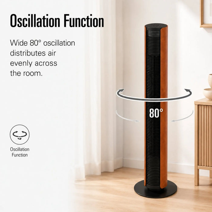 Stadler Form Peter Leatherette Swiss Design Column Fan Timer, Oscillation, Remote Control 6 Speed Levels Leatherette, Low Energy Consumption, 2-Year Warranty by Manufacturer + Local Support