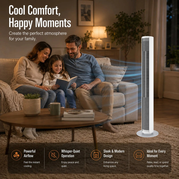 Stadler Form Peter White Swiss Design Column Fan Timer, Oscillation, Remote Control 6 Speed Levels Leatherette, Low Energy Consumption, 2-Year Warranty by Manufacturer + Local Support