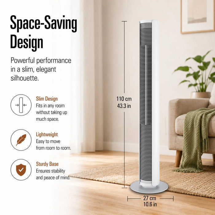 Stadler Form Peter White Swiss Design Column Fan Timer, Oscillation, Remote Control 6 Speed Levels Leatherette, Low Energy Consumption, 2-Year Warranty by Manufacturer + Local Support