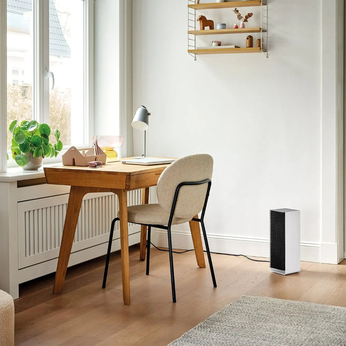 Stadler Form Sam Fan Heater with WiFi, PTC Ceramic Heating Element, Auto Mode, Thermostat, Tilt Protection, 4 Power Levels, 700-2,000 W, Mobile, Energy Saving, Quiet, White/Black