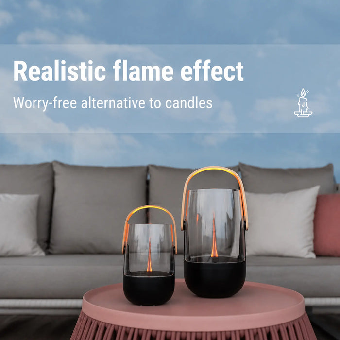 Stadler Form Sophie Little Swiss Design Aroma Diffuser & Lantern Black – Bamboo Handle, Flame Effect, Essential Oil Diffuser, Indoor/Outdoor Use, Up to 7H Battery, 2-Year Warranty + Local Support