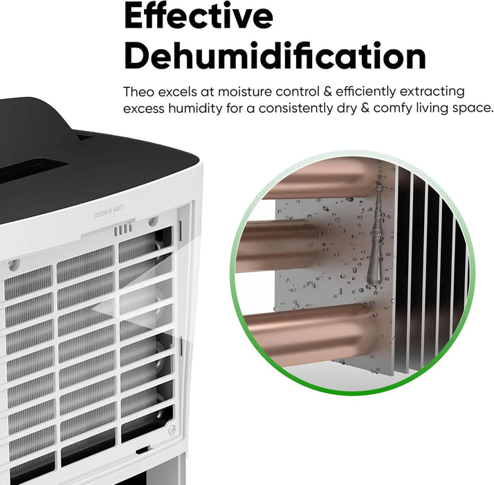 Stadler Form Theo Swiss Design Dehumidifier 10L per Day Silent Operation, for Home Office up to 40m² 2 Liter Water Tank, 1–7H Timer, Continuous Drainage 2-Year Warranty by Manufacturer + Local Support