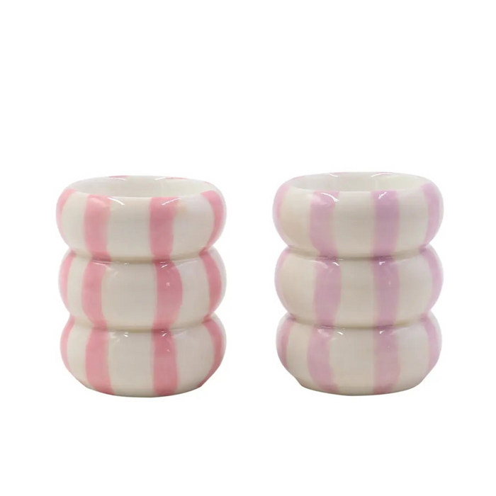 Set Of Egg Cups Stella - 2 Sold As Set Pink & Beige