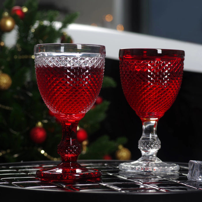 Red Wine 280ml by Fissman Drinkware Glass Set, Universal Glass,Classic Stemware Set,Perfect for,Wedding, Christmas, Dinner Date, Romantic Occcasion, Birthday And Party (Red+WhiteCombo) Fissman