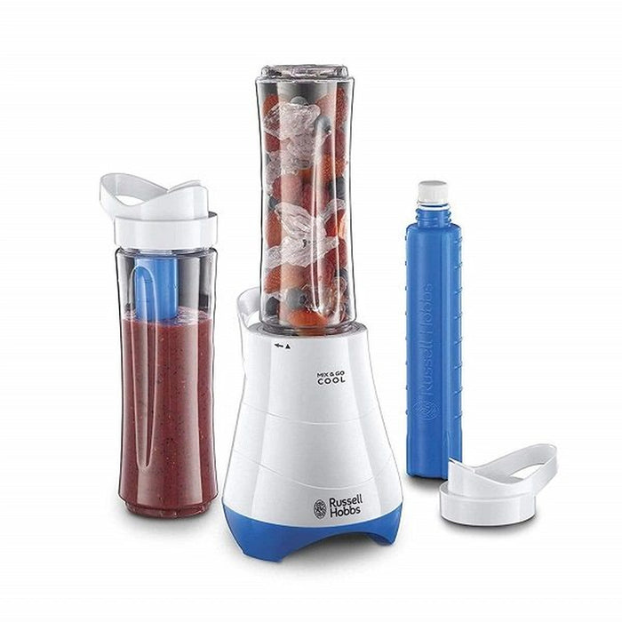 Russell Hobbs Blender | 300 W | Smoothie Maker | Go Cool Tube | 21351 | White and Blue Color