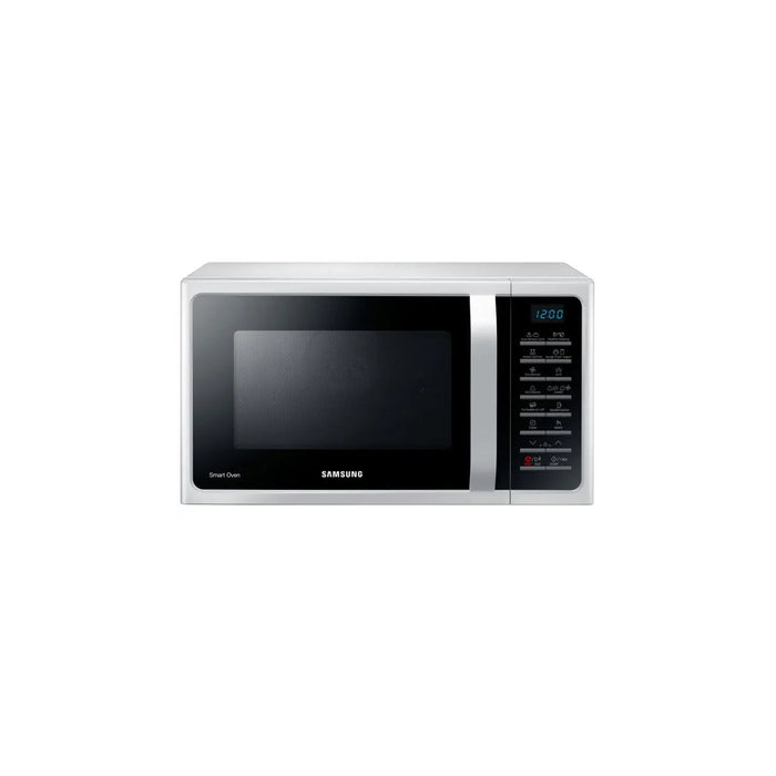 pack shot of a Samsung microwave oven on a seamless white background
