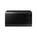 Black microwave oven on a white background