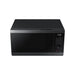 Black microwave oven on a white background