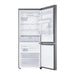 Empty refrigerator with open doors on a white background
