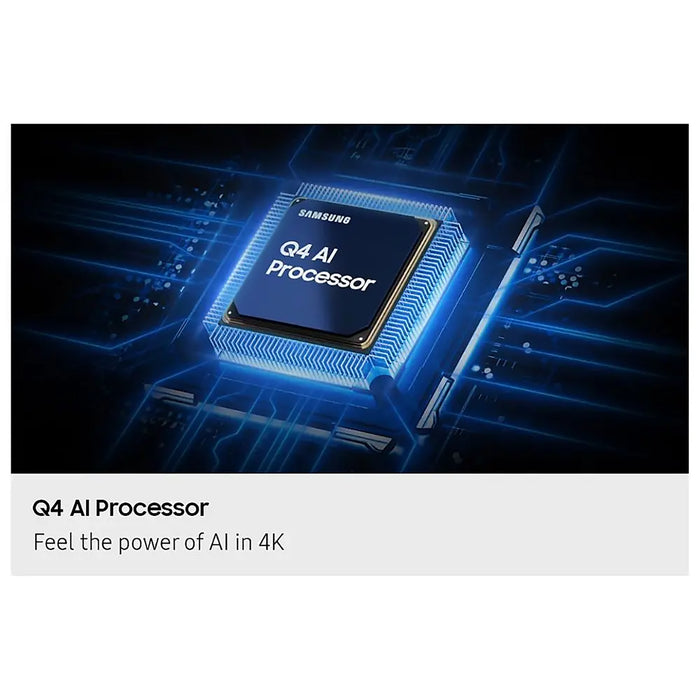 Samsung Q4 AI Processor on a futuristic circuit board background