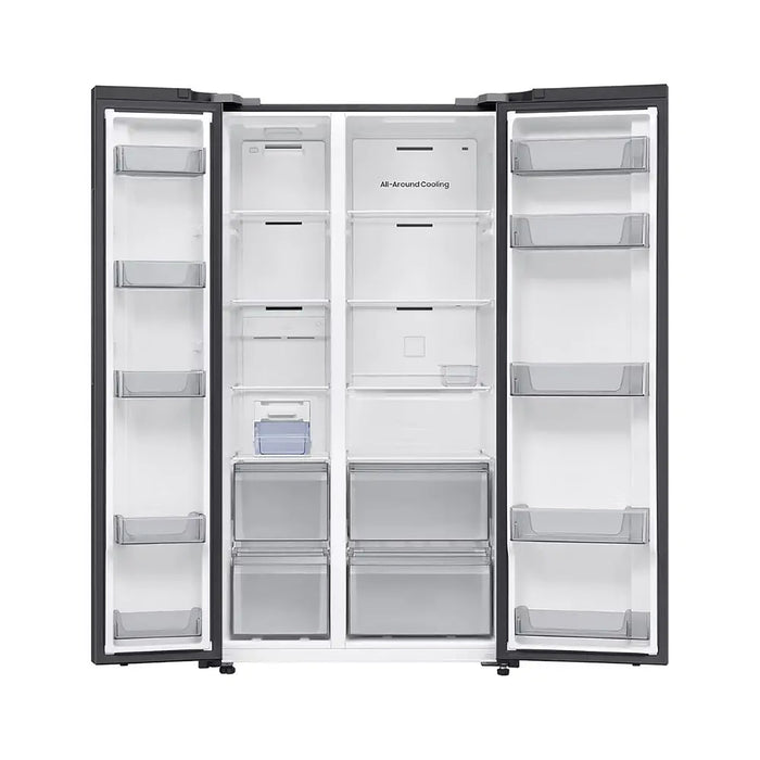 Samsung 655L Side-by-Side Refrigerator | AI Inverter Compressor | Mono Cooling | Counter Depth | Black Finish | RS70F65Q1F-AE