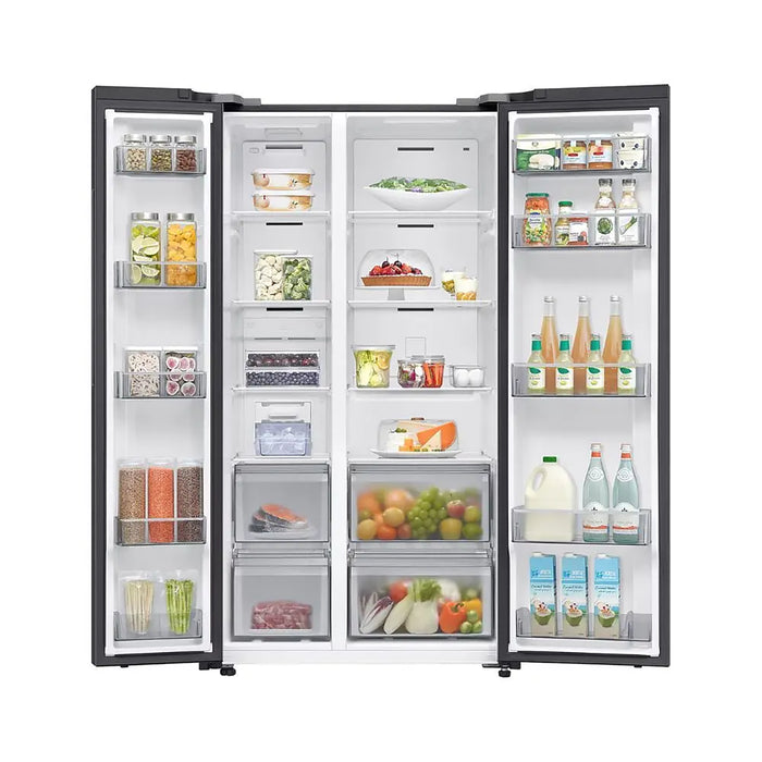 Samsung 655L Side-by-Side Refrigerator | AI Inverter Compressor | Mono Cooling | Counter Depth | Black Finish | RS70F65Q1F-AE