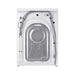 White washing machine with open door on a white background