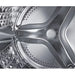Close-up of a metallic appliance with geometric patterns