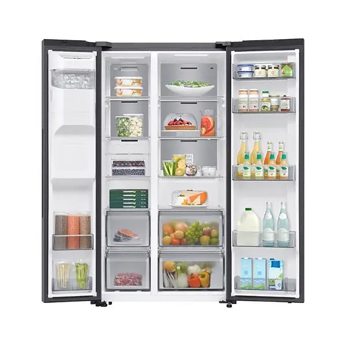 Samsung BeSpoke AI Side by Side Refrigerator 635L Net Capacity |RS70F64K1TAE| Water & Ice Dispenser| Matt DOI