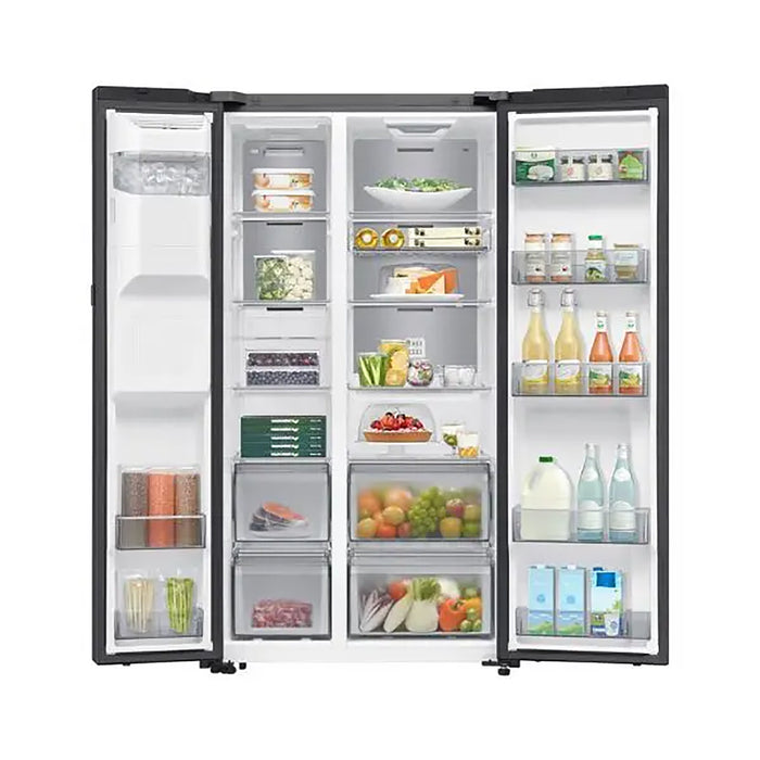 Samsung Bespoke AI Side-by-Side Refrigerator 9" LCD AI Home 615L Net Capacity| RS90F64D1F-AE | Black DOI