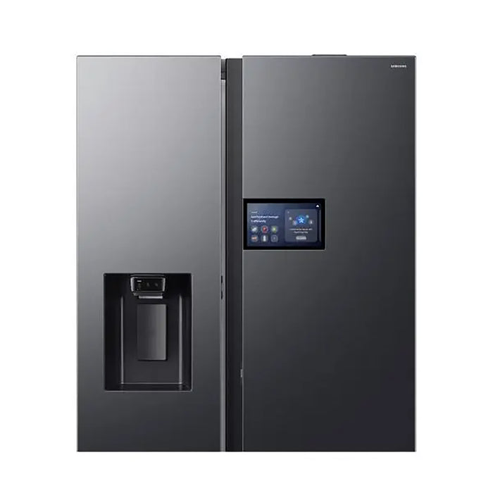 Samsung Bespoke AI Side-by-Side Refrigerator 9" LCD AI Home 615L Net Capacity| RS90F64D1F-AE | Black DOI