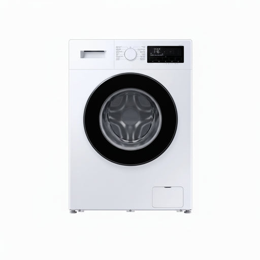 White washing machine with 24-hour delivery and installation text on a white background