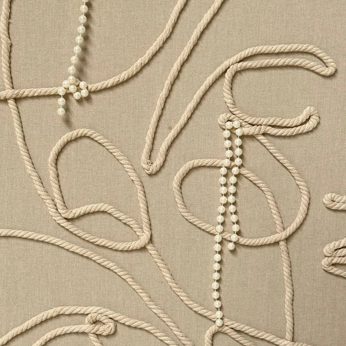 3D Abstract Face Line Wall Art with Pearl Detailing