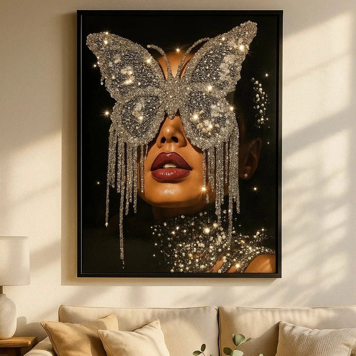 3D Diamond Butterfly Handmade Wall Art – 120x80 cm