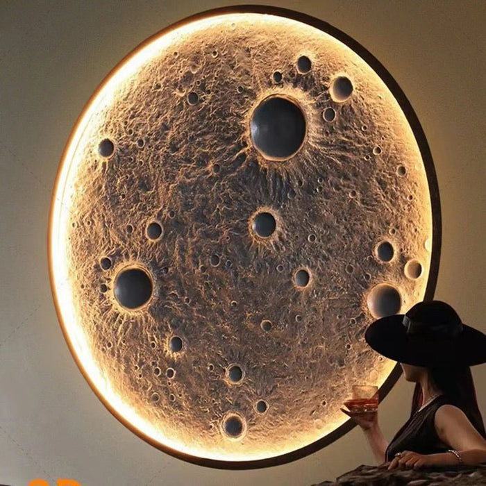 3D relief Moon Wall Lamp