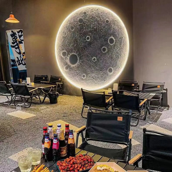 3D relief Moon Wall Lamp
