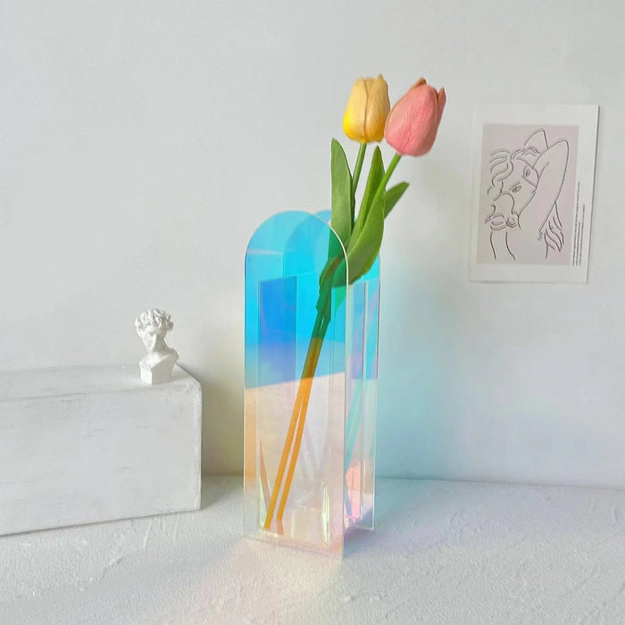 Acrylic rainbow decoration flowers Vases