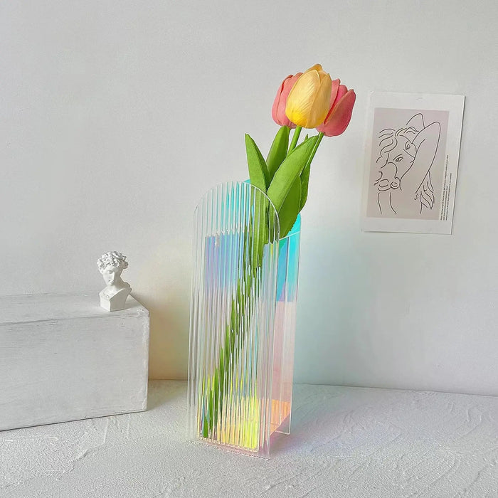Acrylic rainbow decoration flowers Vases