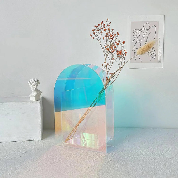 Acrylic rainbow decoration flowers Vases