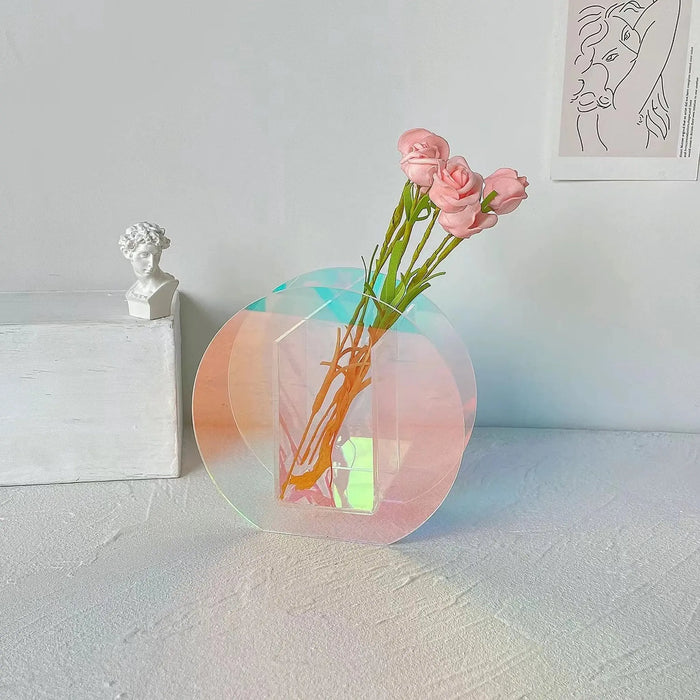 Acrylic rainbow decoration flowers Vases