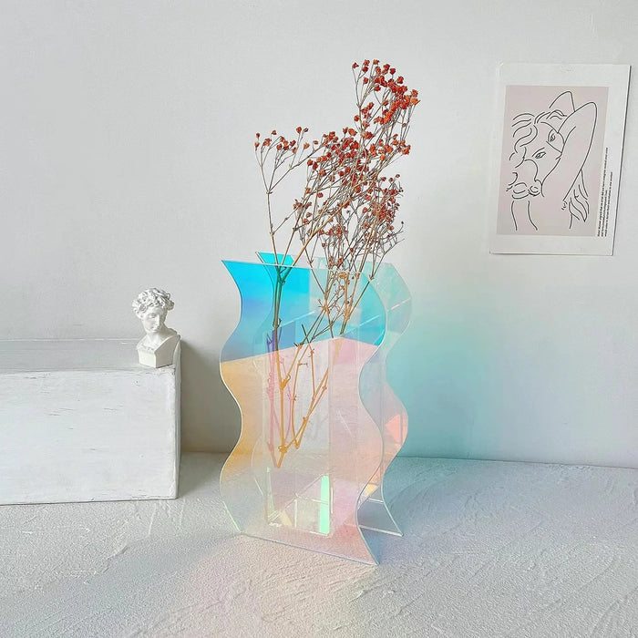 Acrylic rainbow decoration flowers Vases