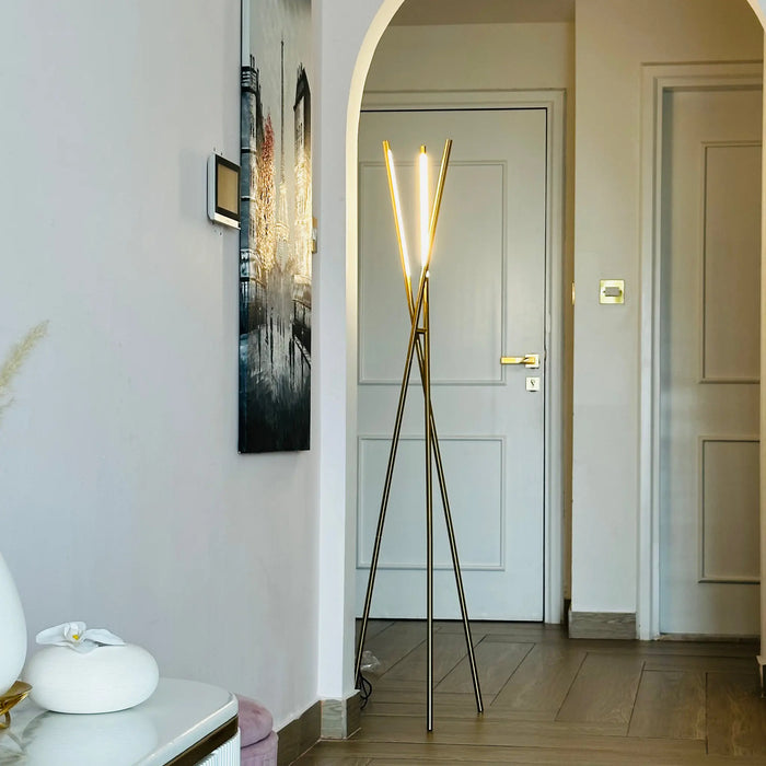 Adjustable LED Tripod Floor Lamp - Sleek Minimalist Design