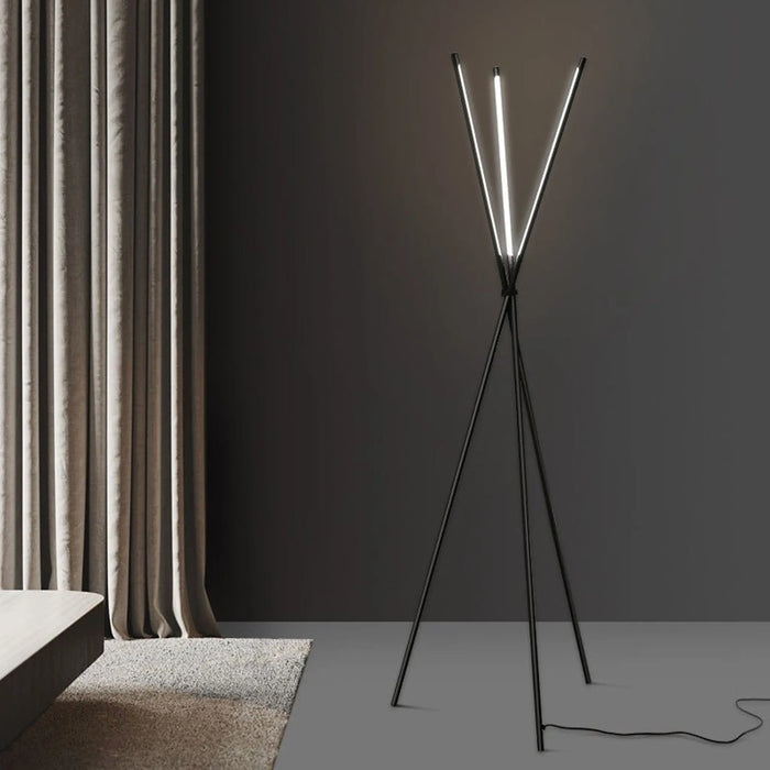 Adjustable LED Tripod Floor Lamp - Sleek Minimalist Design
