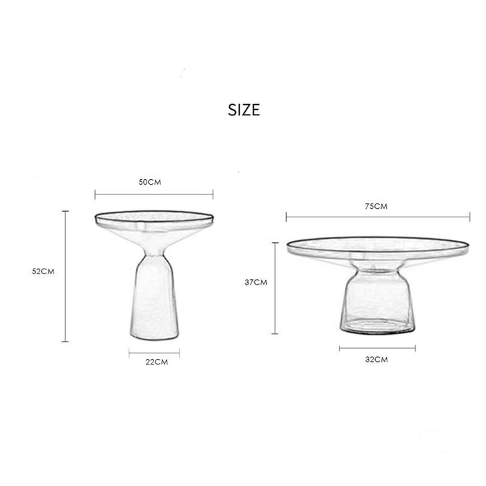 AUREA Duo Glass Coffee Table Set - colorful